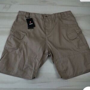 HWB Outdoor Mens Cargo Shorts L Grey Utility Tactical 9" Inseam NWT in packaging